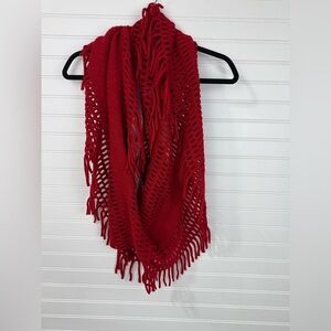 Charlotte Daniel red infinity scarf.